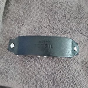 Fossil black leather bracelet